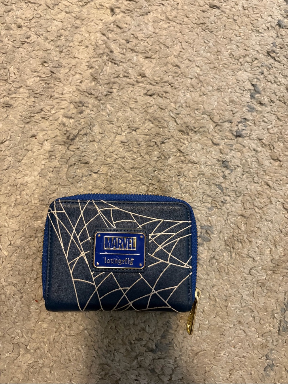 Loungefly Marvel Spider-Man Full Moon Zip Around Wallet Blue Vegan Leather